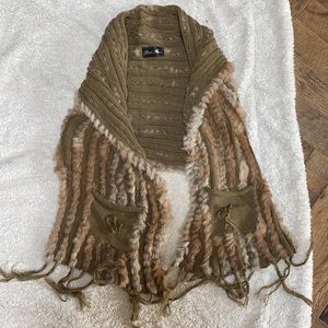 Belle fare rabbit fur shawl / vest